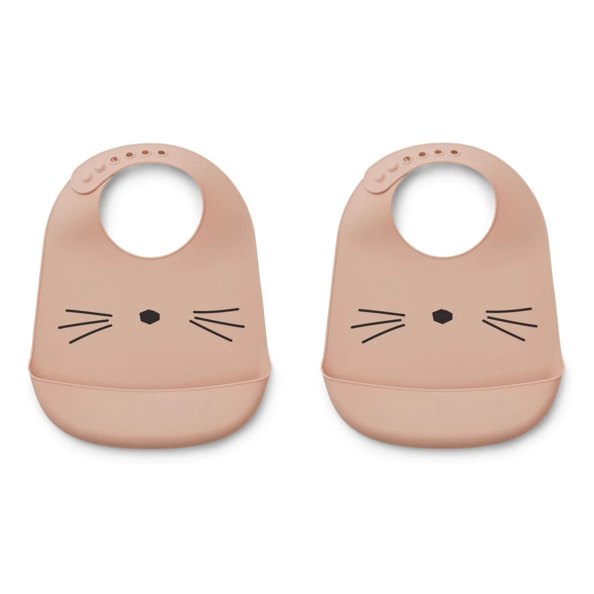 Liewood Tilda Silicone Bib -Cat Dark Rose (2 Pack)