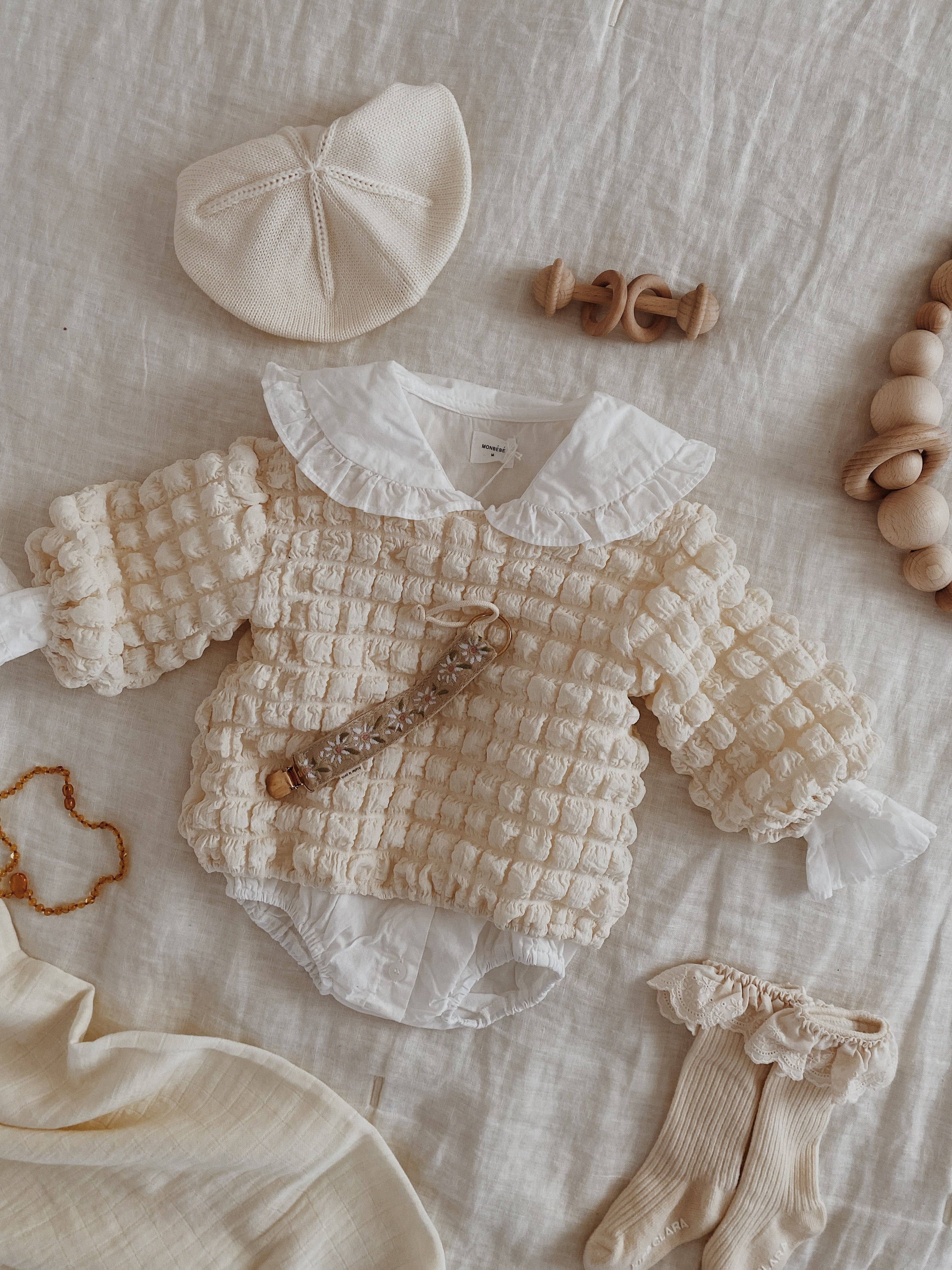 Nunu Popcorn Blouse & Bloomers Set