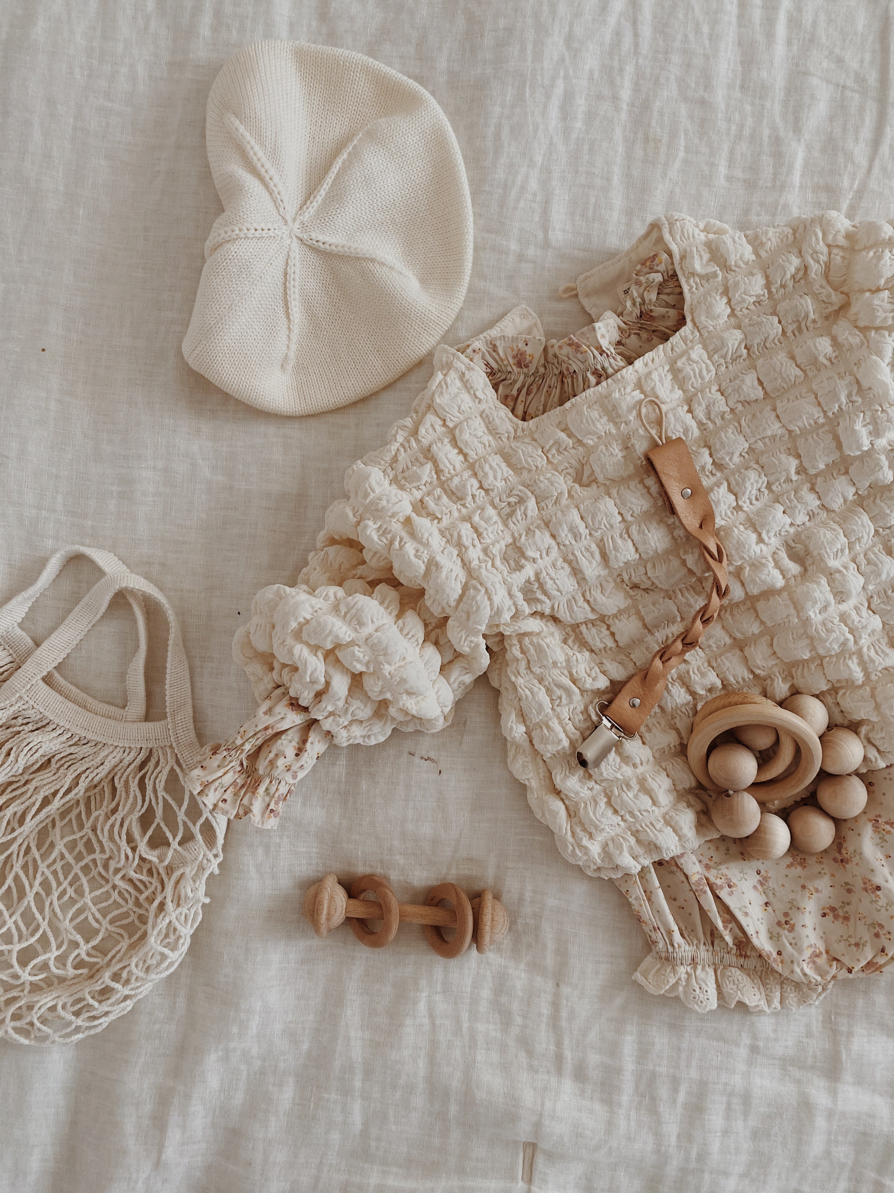 Nunu Popcorn Blouse & Bloomers Set