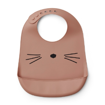 Liewood Tilda Silicone Bib -Cat Dark Rose (2 Pack)