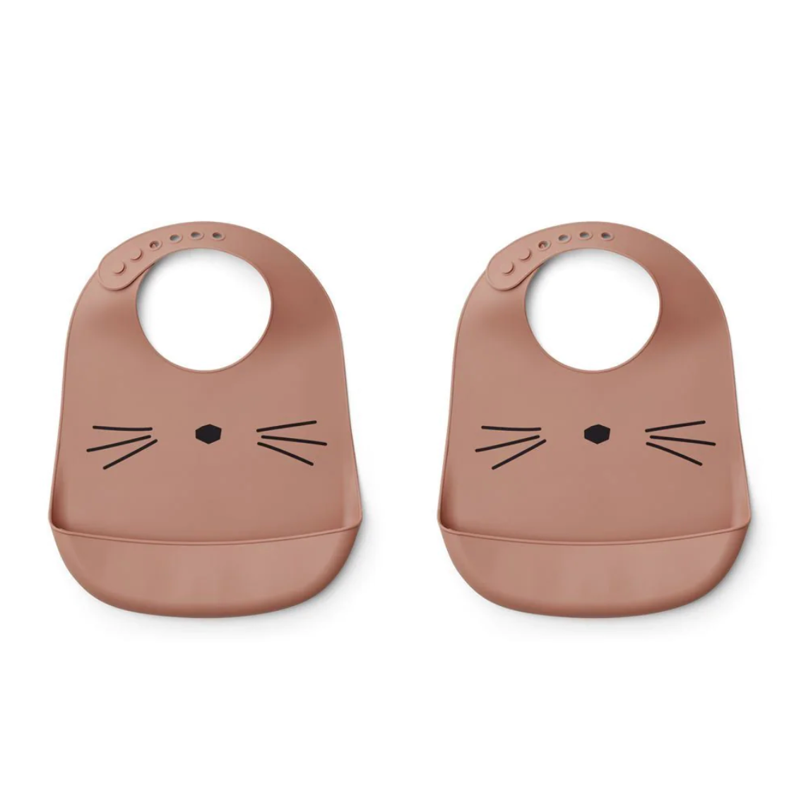 Liewood Tilda Silicone Bib -Cat Dark Rose (2 Pack)