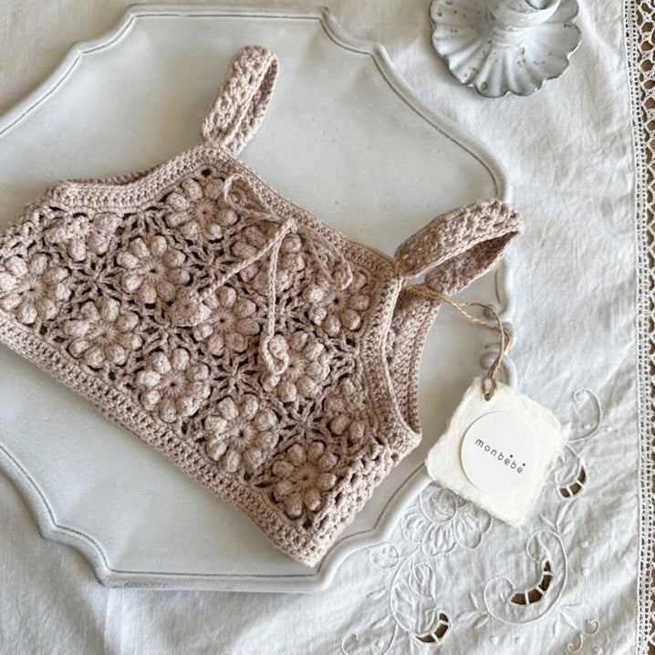 Monbebe Handmade Crochet Vest (Dusty Rose)