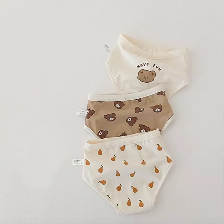 Miso Bear & Pear Print Briefs (Set of 3)