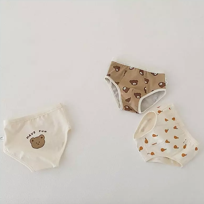 Miso Bear & Pear Print Briefs (Set of 3)