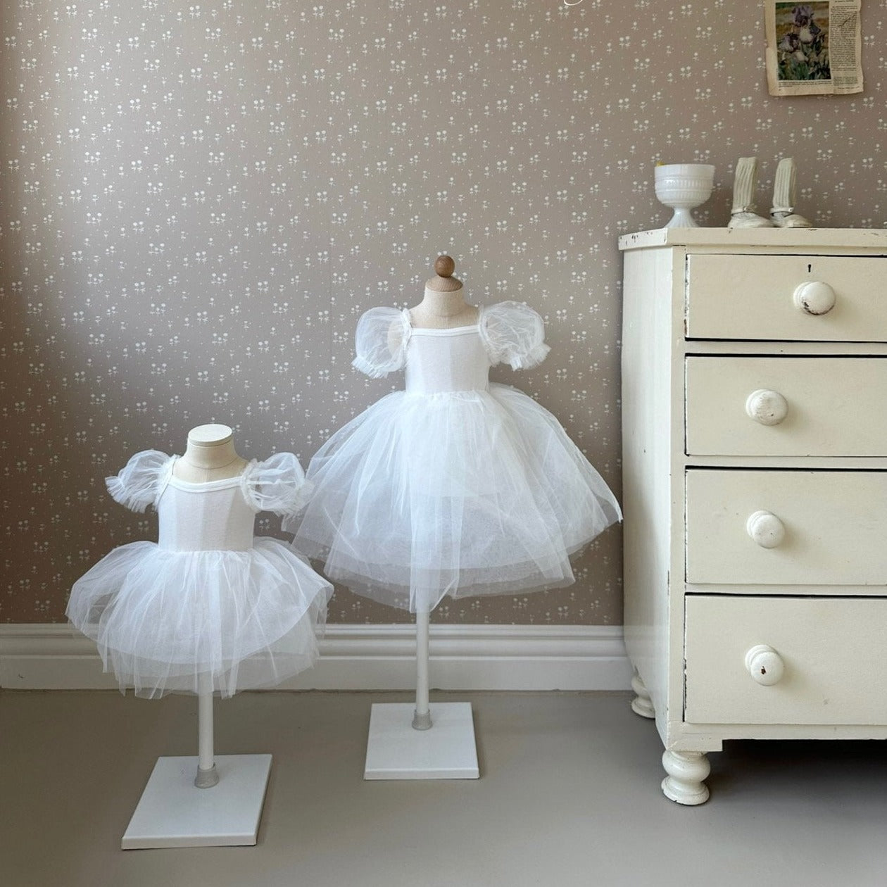 Monbebe Rococo Tutu Girls Dress (White)