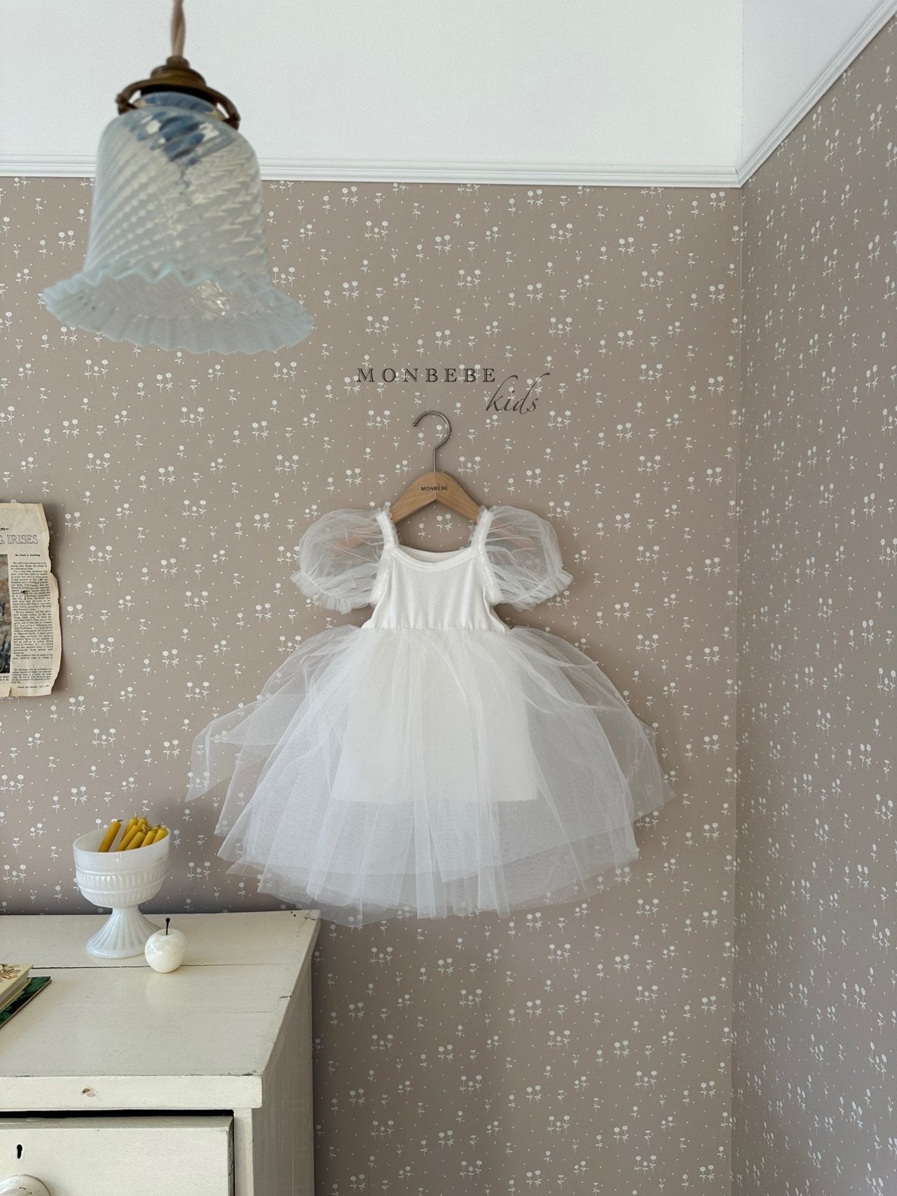Monbebe Rococo Tutu Girls Dress (White)