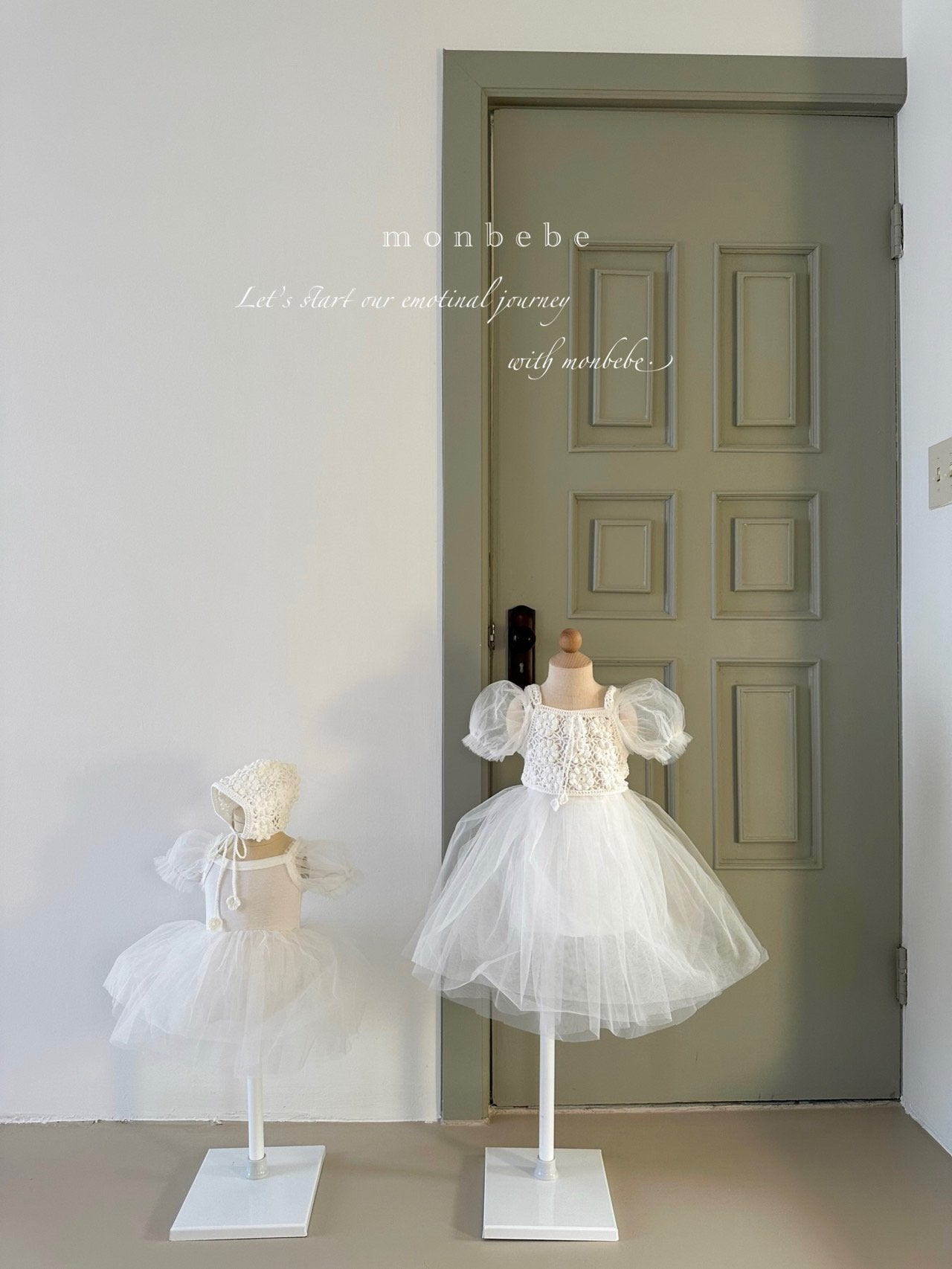 Monbebe Rococo Tutu Girls Dress (White)