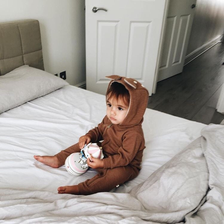 Lala Bambi Hood Jumpsuit (Camel) - Greenberry Kids - 13