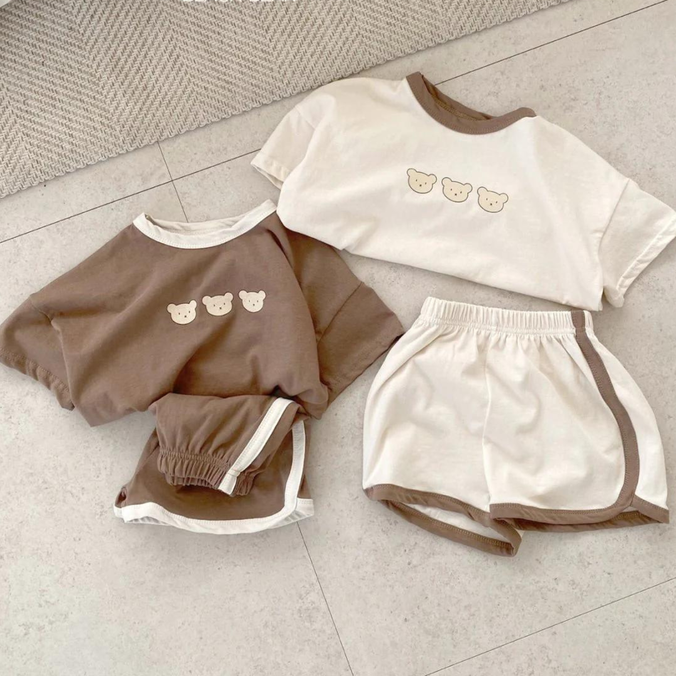 Bean Bear Tee & Shorts Baby set (2 Colours)