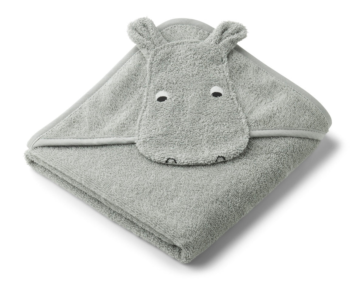 Liewood Albert Baby Towel (Hippo Dove Blue)