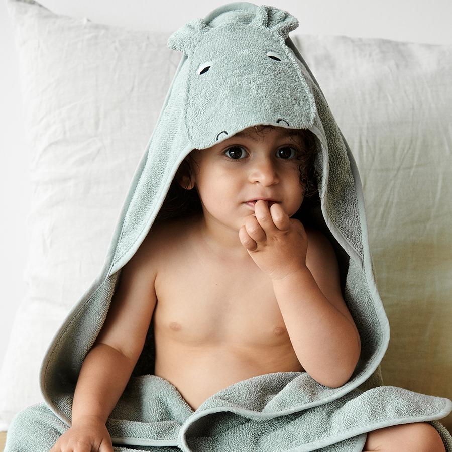 Liewood Albert Baby Towel (Hippo Dove Blue)