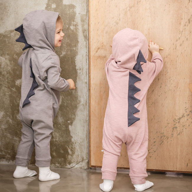 Lulu Dinosaur Jumpsuit (Dusty Pink)