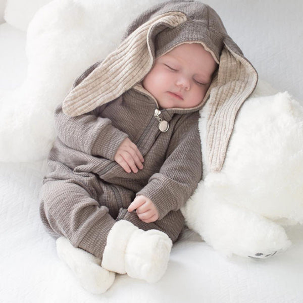 Lala Bunny Ears Hood Jumpsuit Grey