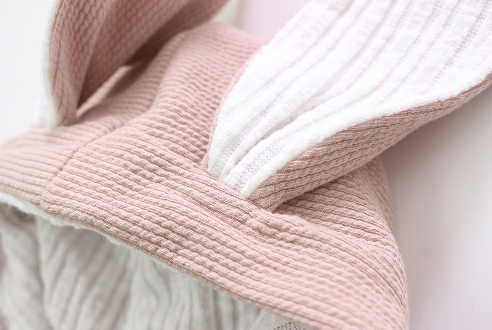 Lala Bunny Ears Hood Jumpsuit (Dusty Rose)