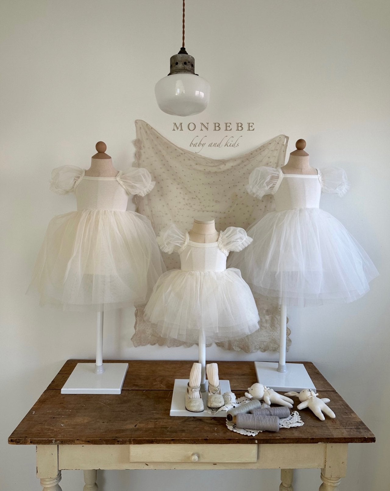 Monbebe Rococo Tutu Girls Dress (White)