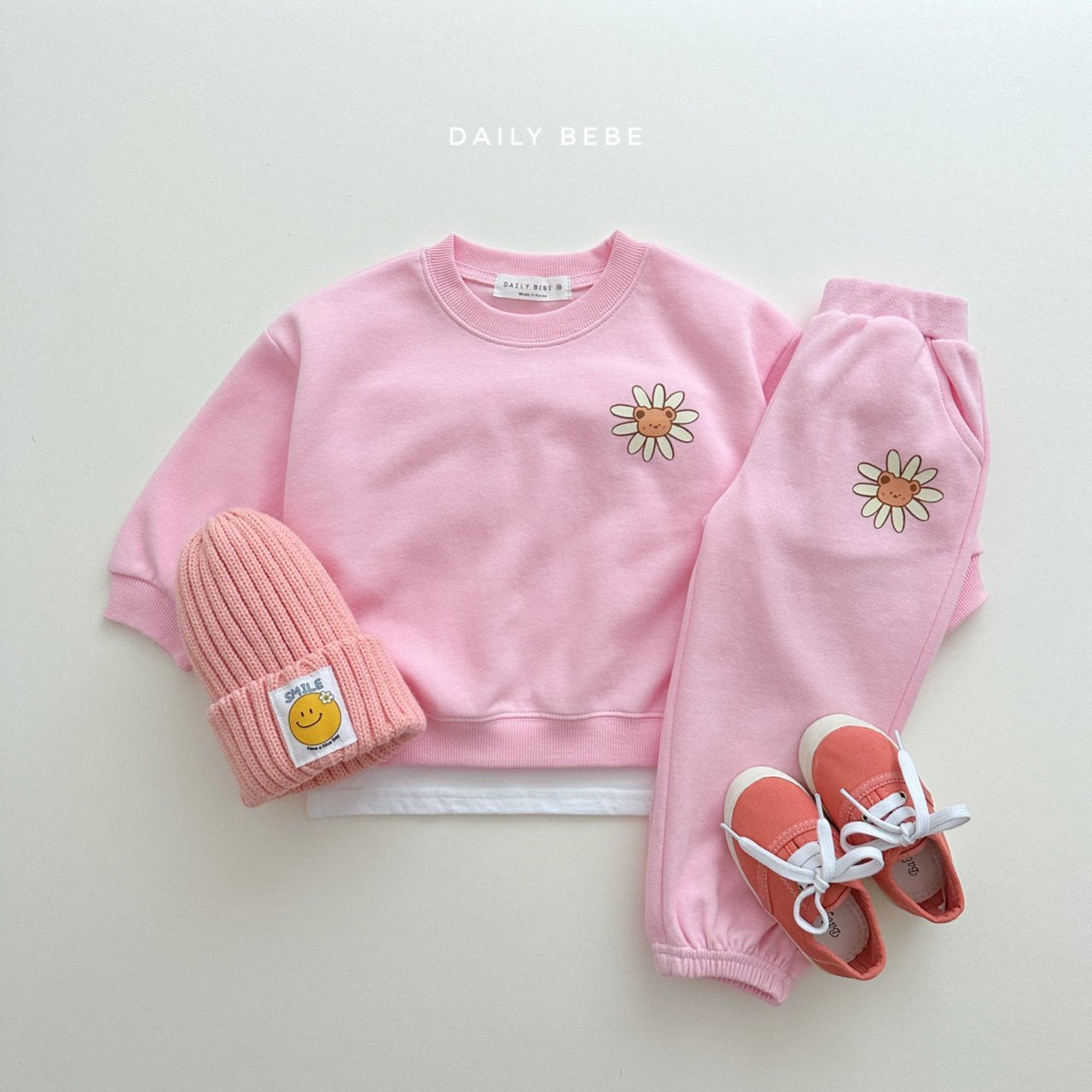 Bebe Daisy Bear Tracksuit Set (Pink)