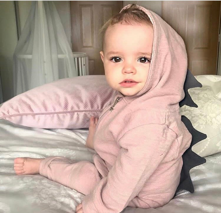 Lulu Dinosaur Jumpsuit (Dusty Pink)