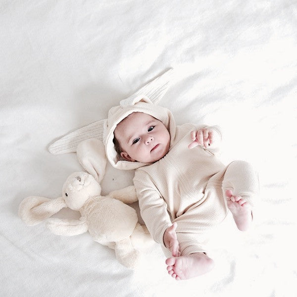 Bunny Hooded Jumpsuit Cream