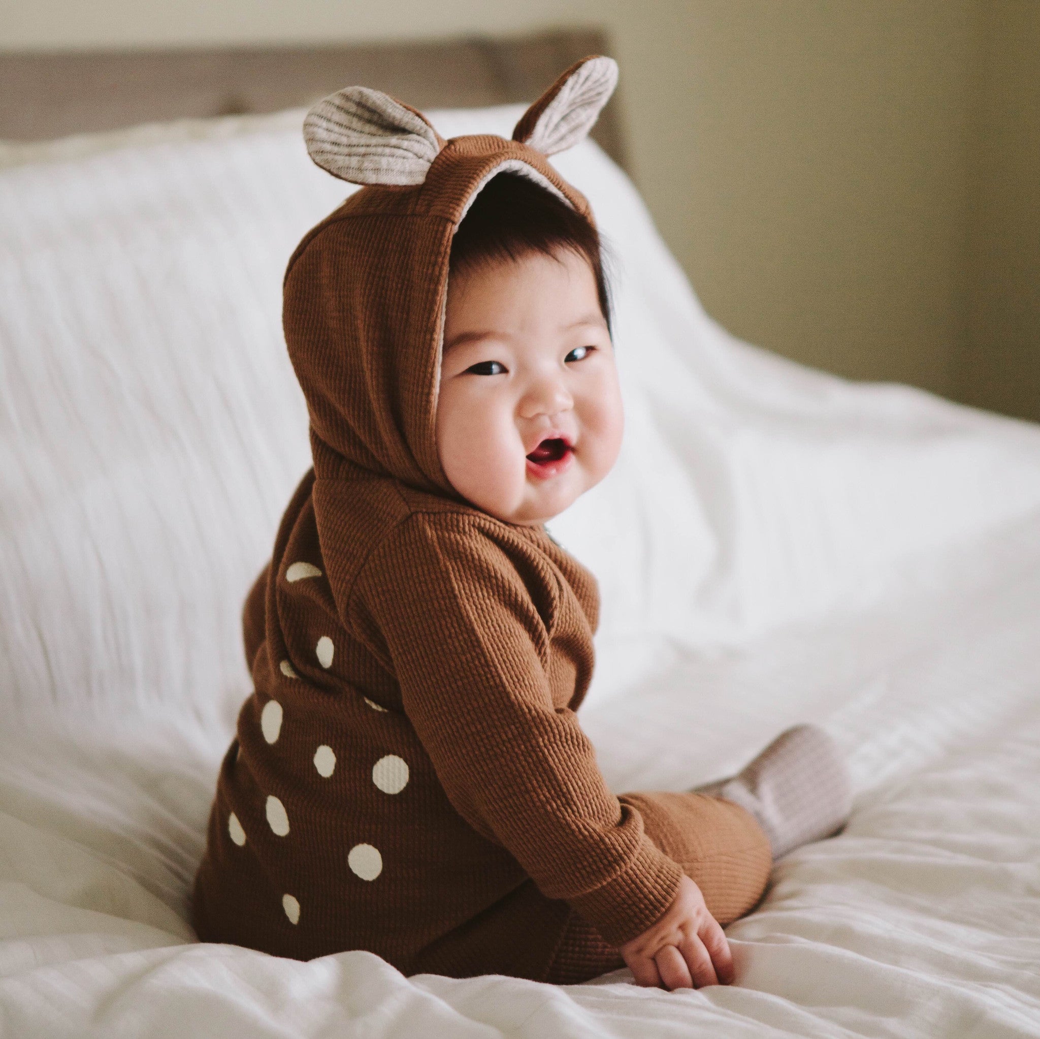 Lala Bambi Hood Jumpsuit (Camel) - Greenberry Kids  - 7