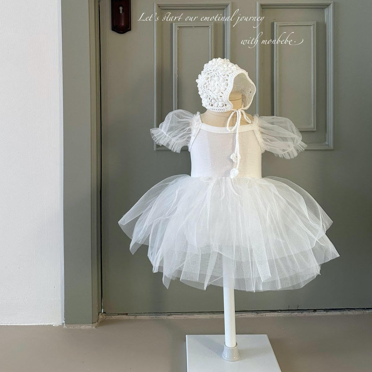 Monbebe Rococo Tutu Baby Dress (White)